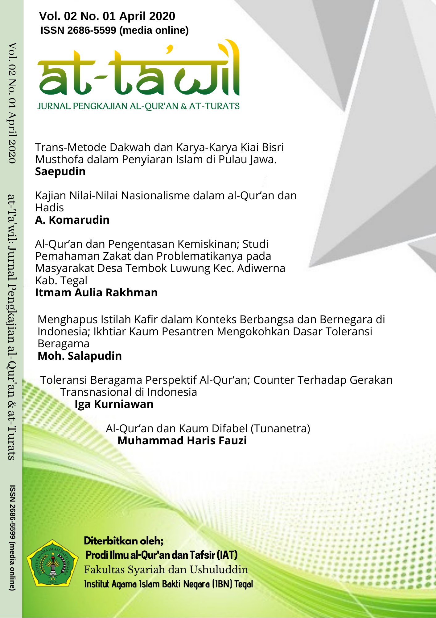 					View Vol. 2 No. 01 (2020): al-Qur'an dan Kemasyarakatan
				